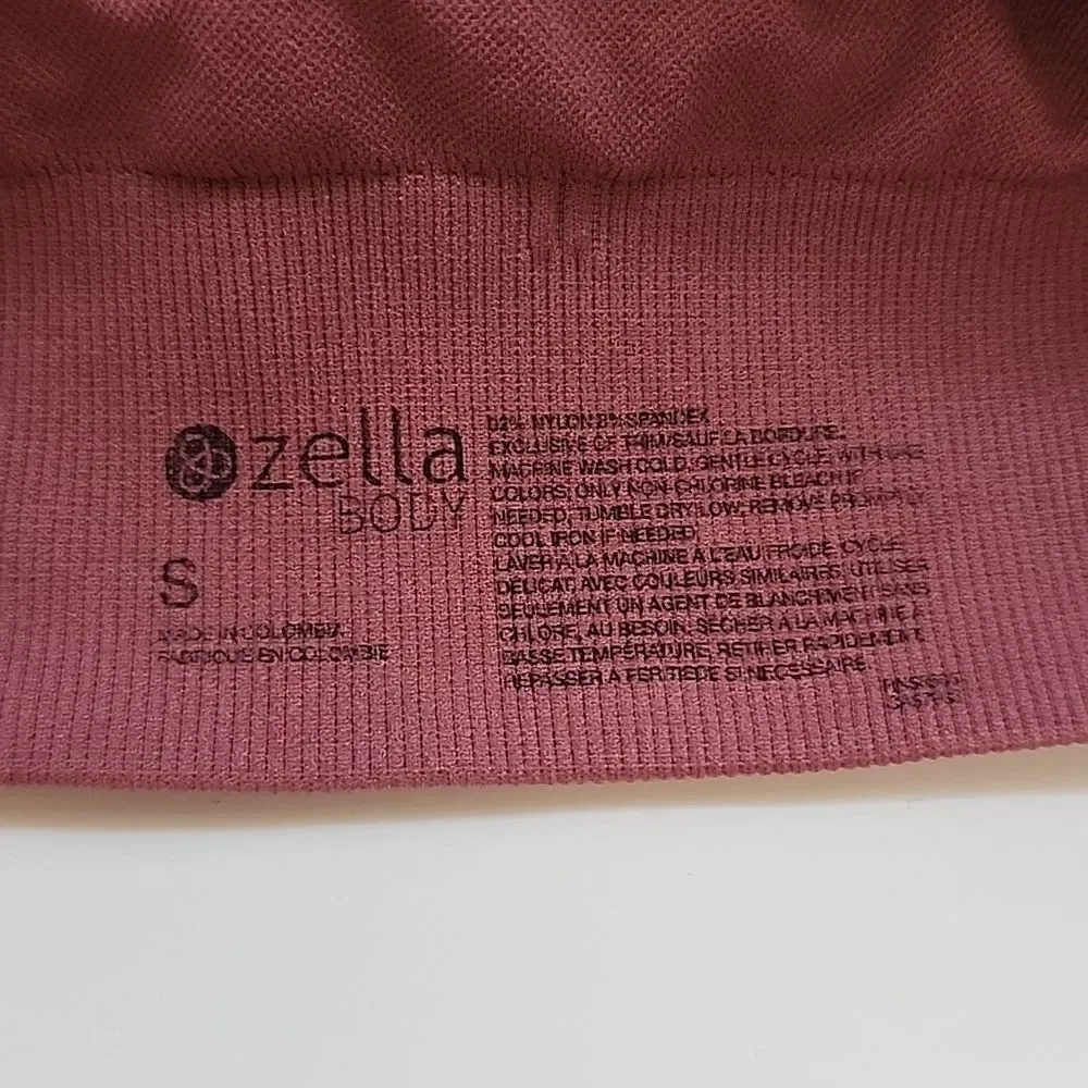 Zella Body small strappy sports bra wire free fitted pull over ribbed top womens - Picture 5 of 5